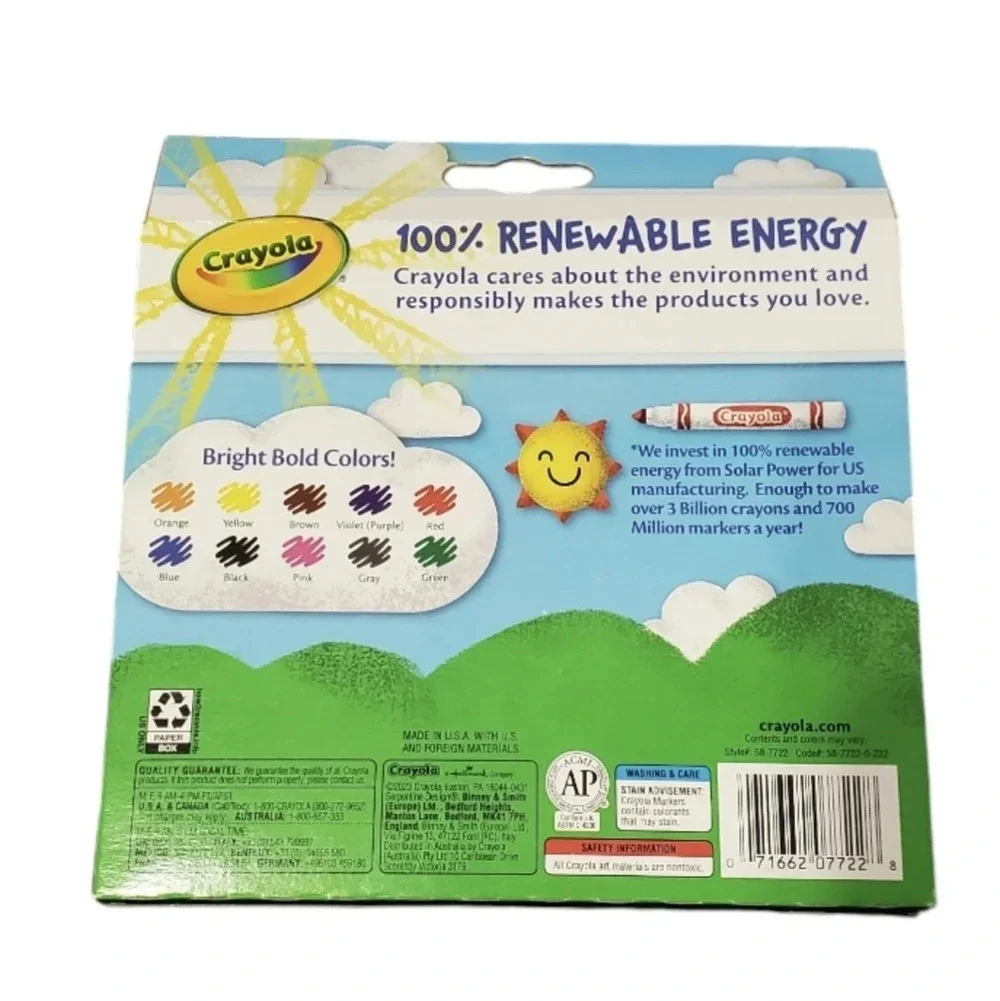NEW Crayola Broad Line Markers Classic Colors 10 ct. Bundle Of 4 Boxes School